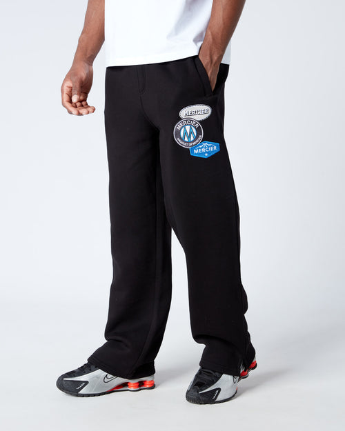 Black OG Badge Open Hem Joggers