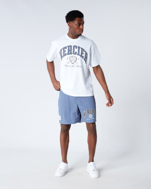 White Blue Maison Triple Stitch Tshirt