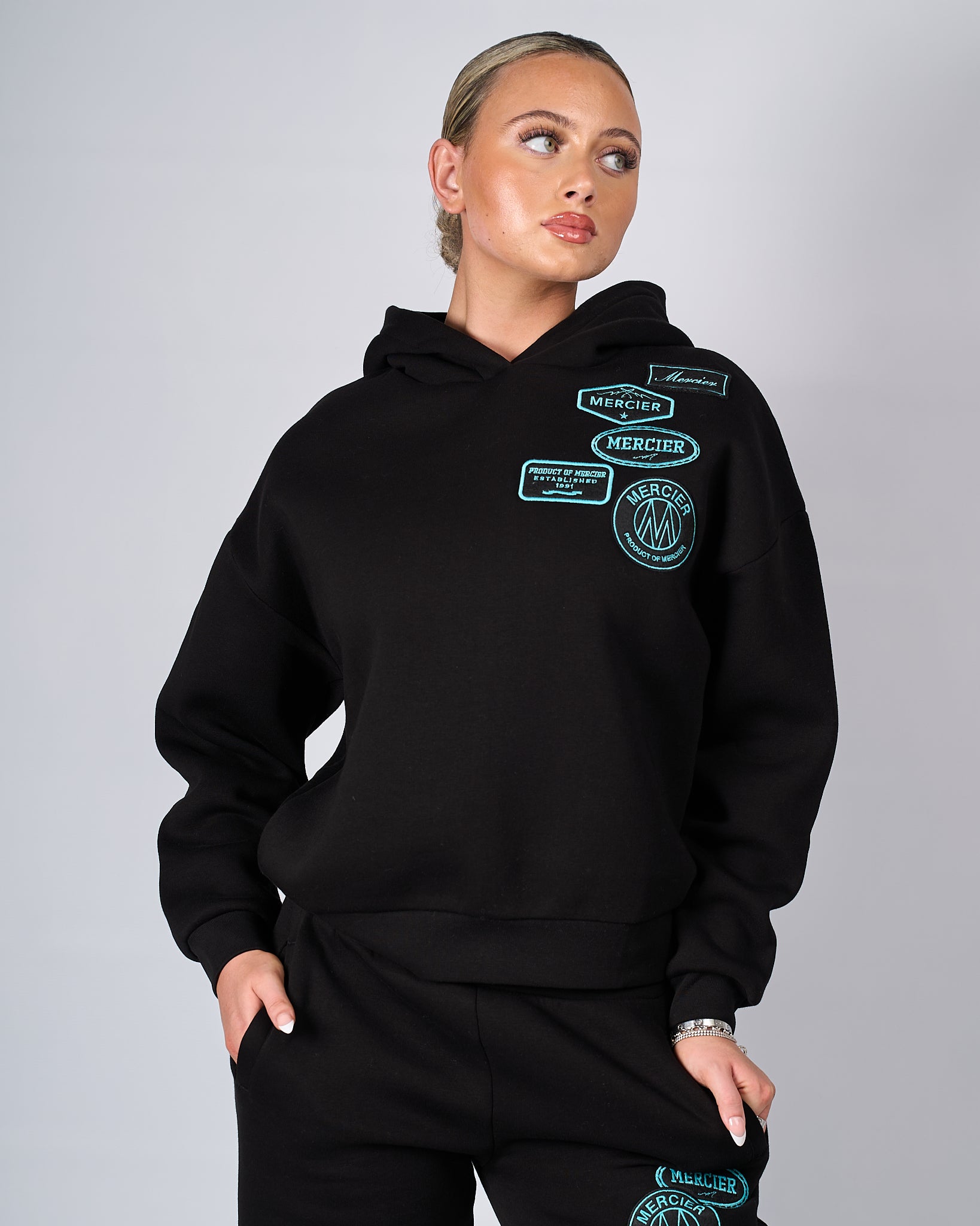 Womens Mercier Black Tiffany OG Badge Hoodie