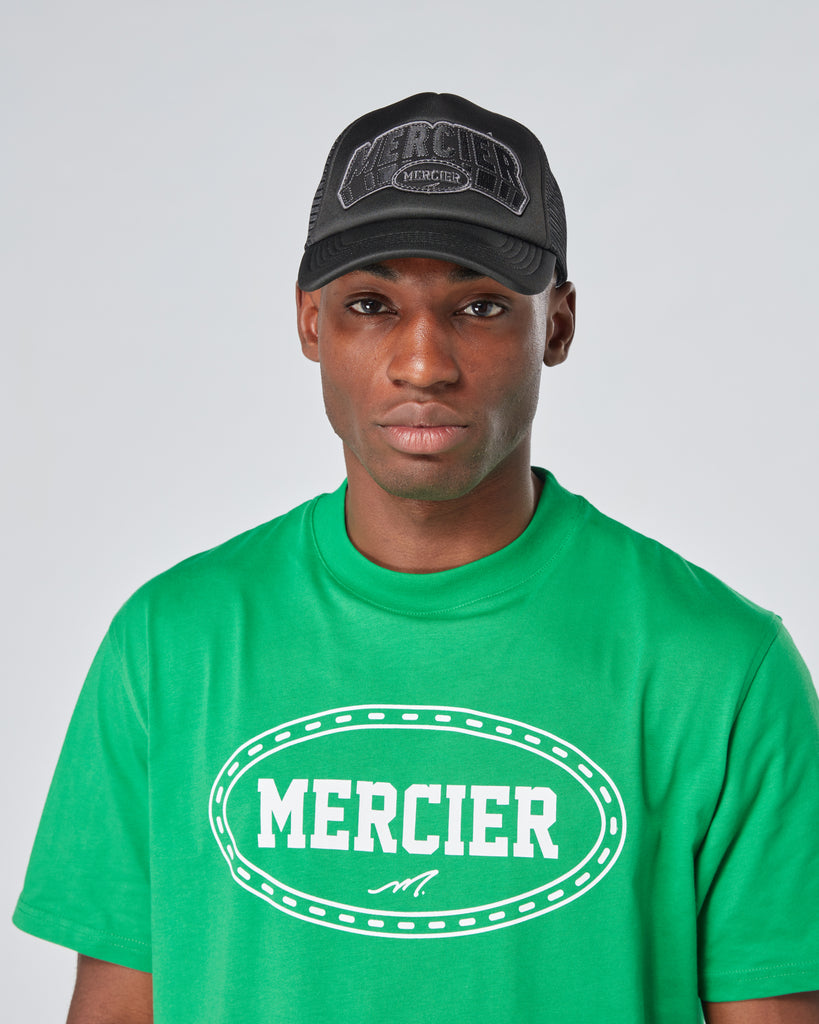 mens mercier black court foam trucker cap