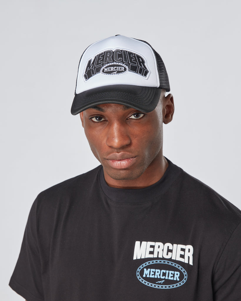 mens mercier foam black white trcuker cap