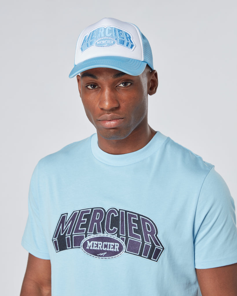 mens mercier sky white foam trucker cap