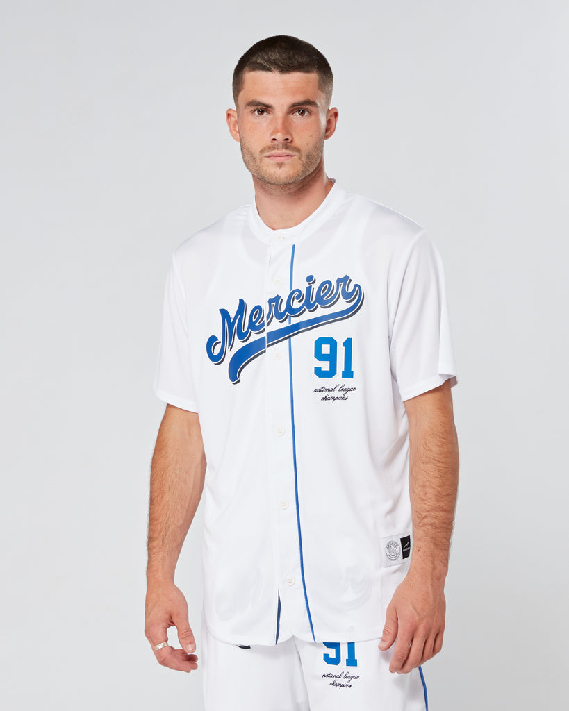 mens mercier emerson baseball jersey white blue