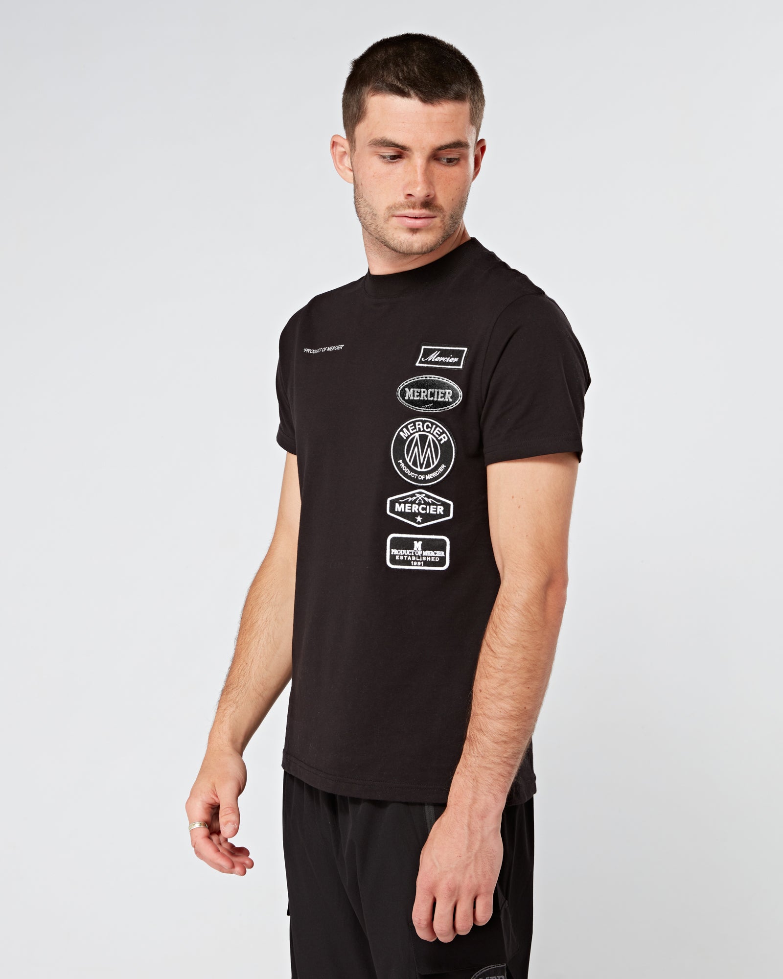 Black Mono Hybrid badge Tshirt – MERCIER