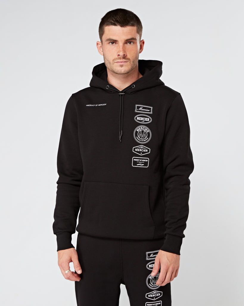 mens mercier black 2.0 white tracksuit hoodie