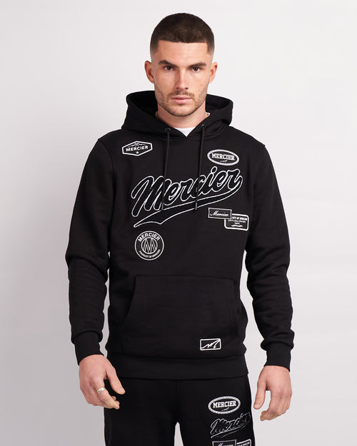 Svartir hvítir lið merki Hoodie
