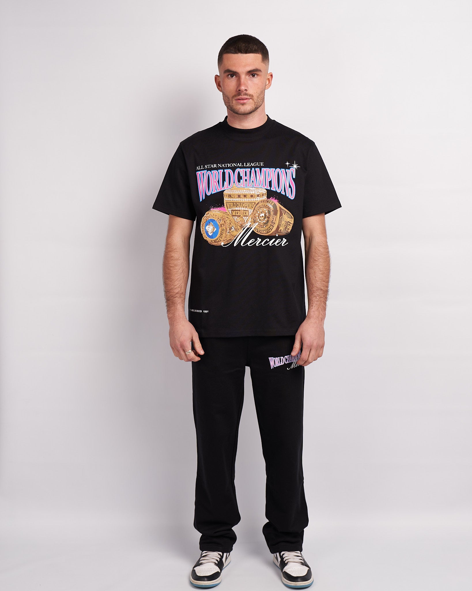 Black Mercier World Champion TShirt HEAVY GSM