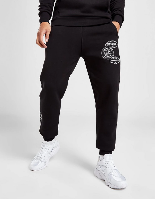 mens mercier mono badged joggers black