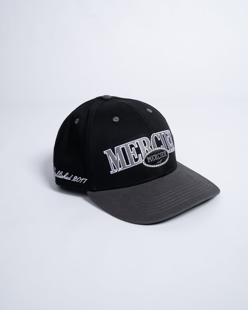 mens black and grey mercier cap