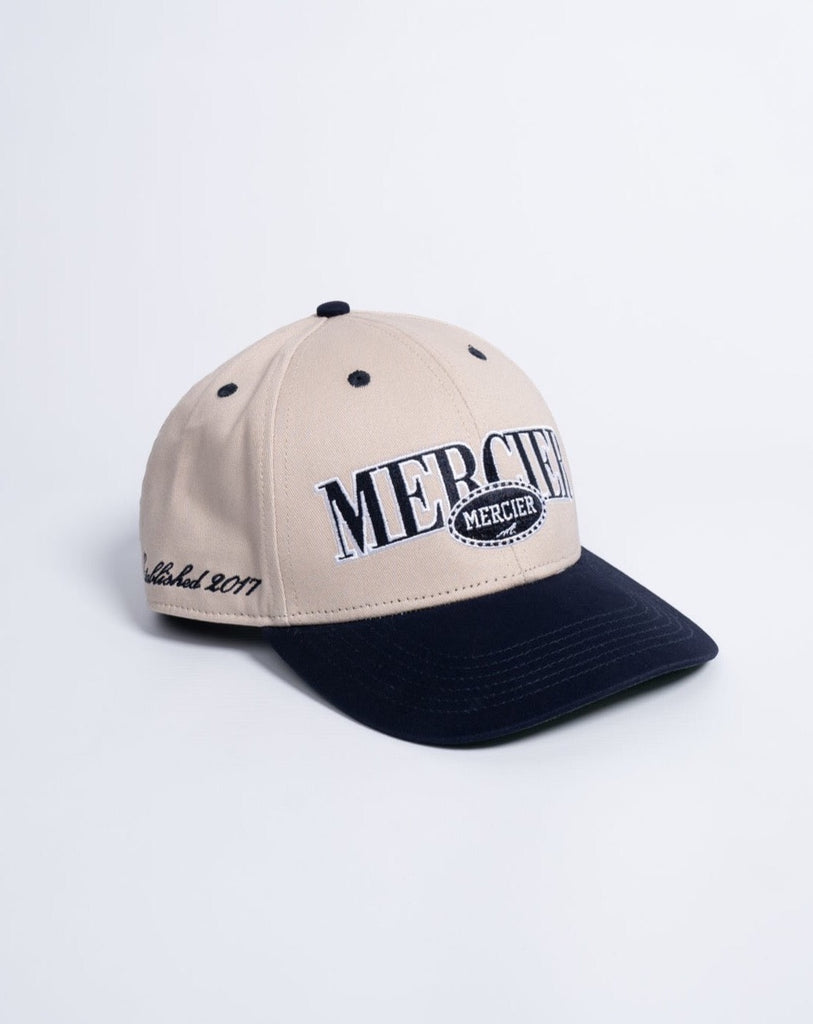 mens navy beige cap mercier