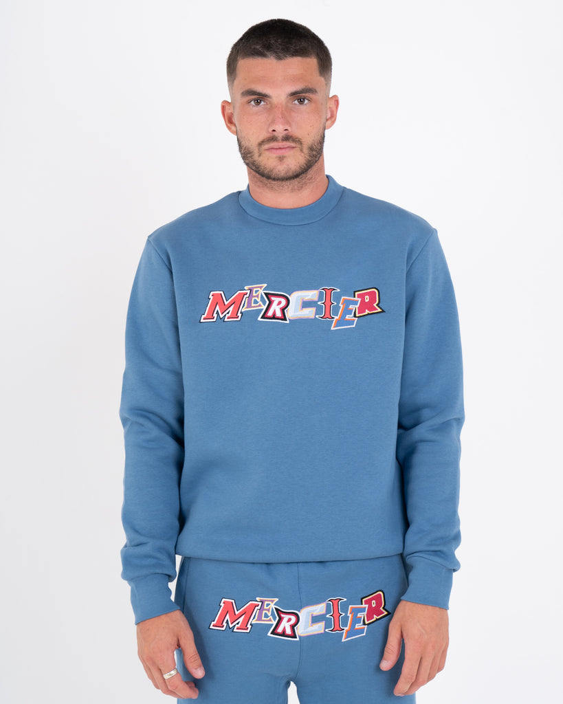 mens mercier anonymous crewneck cool blue