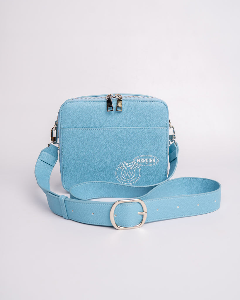 mens mercier og badge messenger bag sky blue 