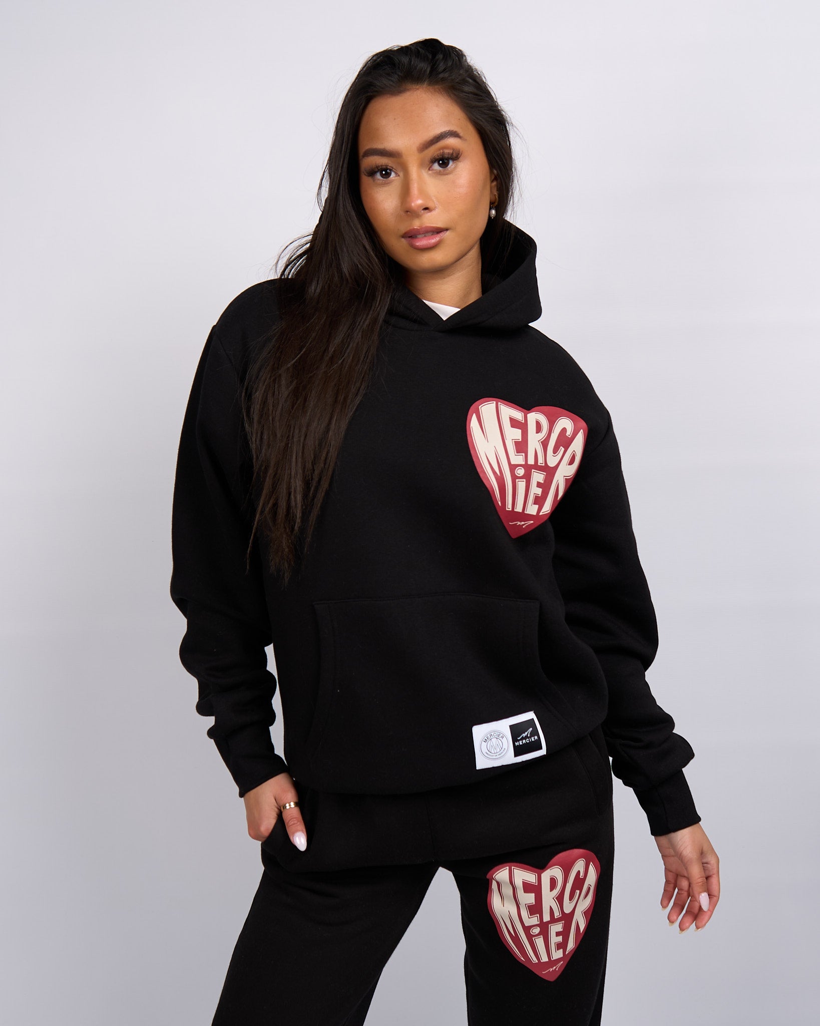 Black sales heart hoodie