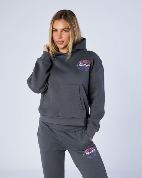 Womens Charcoal Poster Hoodie