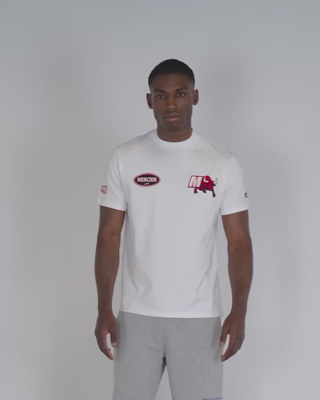 mens mercier empire tshirt white red
